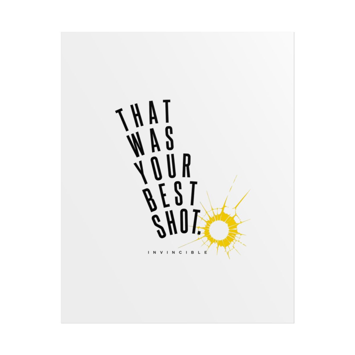Invincible "That was your best shot." Poster - Official Hats & Caps merchandise