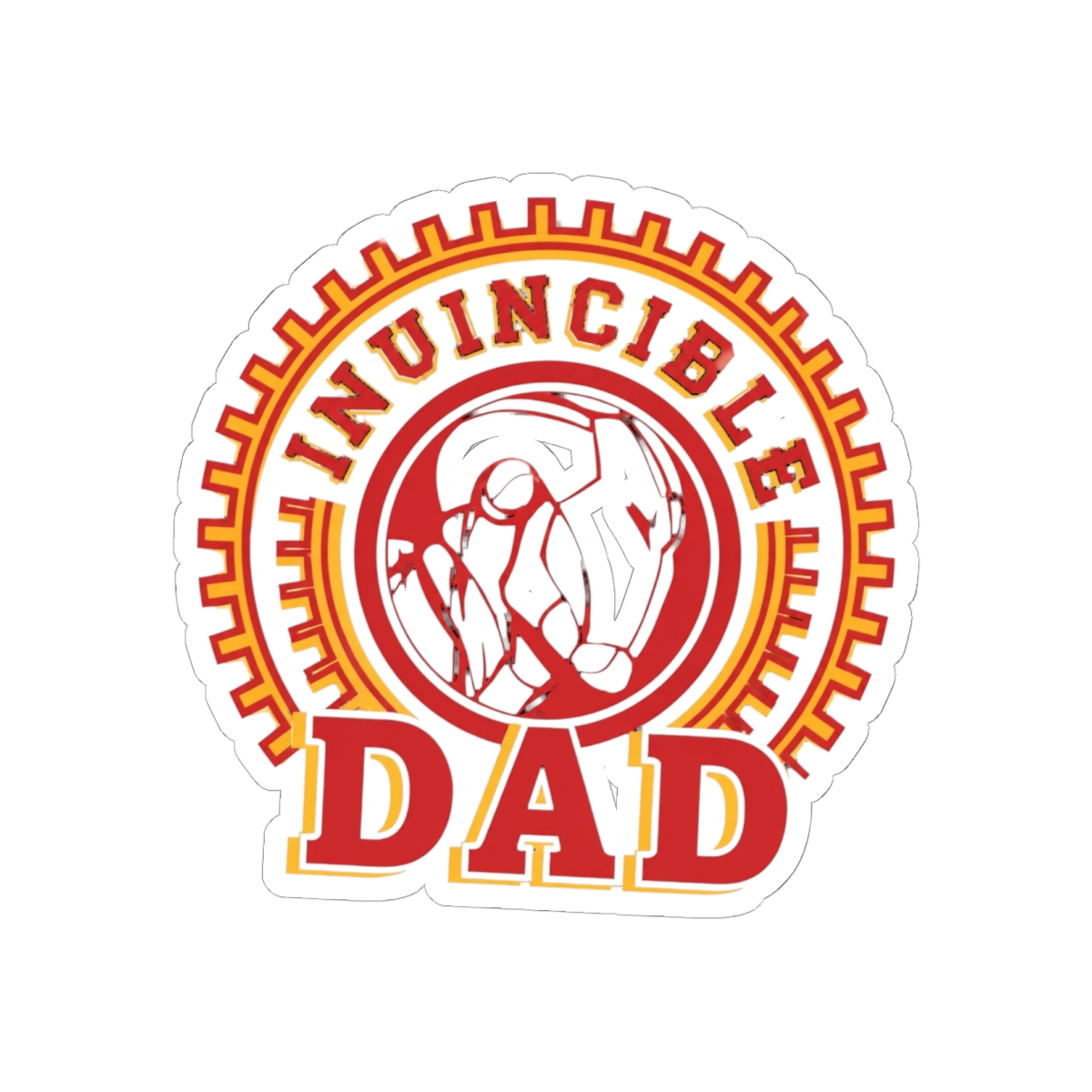 Iron Man Invincible Dad Logo Sticker - alternate angle 2, merchandise