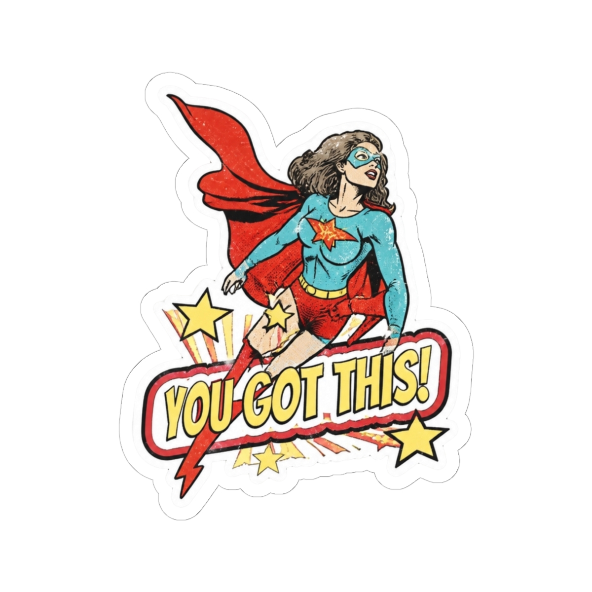 Invincible Supergirl Retro Graphic Sticker - alternate angle 2, merchandise